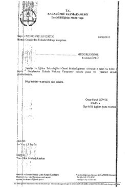 Tüm Okul Müdürlüklerine - Gençlerden Ecdada Mektup Yarışması