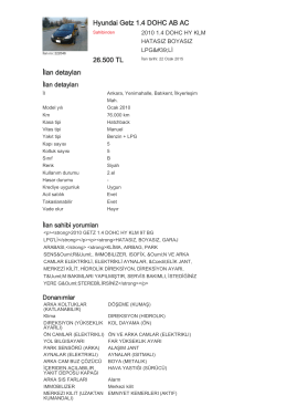 Hyundai Getz 1.4 DOHC AB AC 26.500 TL İlan detayları