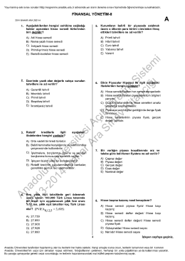 A&Ouml;F Finansal Y&ouml;netim 2 &Ccedil;ıkmış Sorular | 2014 Ara Sınav İNDİR