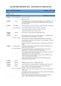 konferans programı - Akademik Bilişim 2014