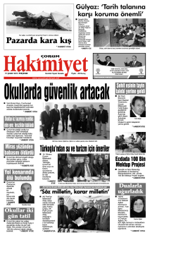 19 Şubat 2015 Perşembe - Çorum Hakimiyet Gazetesi
