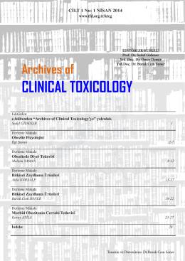 Archives of CLINICAL TOXICOLOGY