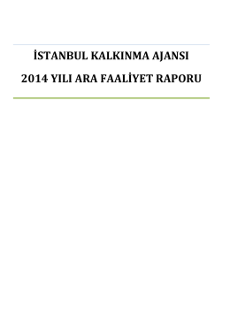 istanbul kalkınma ajansı 2014 yılı ara faaliyet raporu