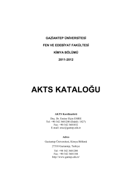 akts kataloğu - Gaziantep Üniversitesi