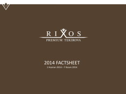 2014 FACTSHEET - Rixos Premium Tekirova