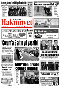 28 ocak.qxd - Çorum Hakimiyet Gazetesi