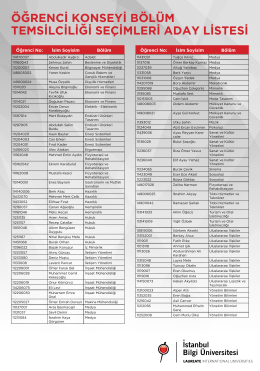 öğrenci konseyi bölüm temsilciliği seçimleri aday listesi