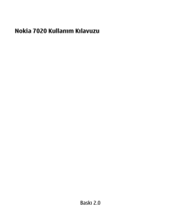 Nokia 7020 Kullanım Kılavuzu