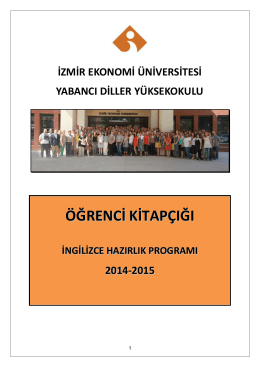 Lisans Hazırlık Programı - İzmir Ekonomi Üniversitesi