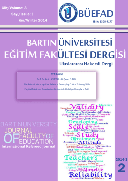 PDF İndir - bartın üniversitesi eğitim fakültesi dergisi