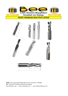 kesici takımlar 2014 fiyat listesi - CNC Bıçakları – Cncbicaklari.com