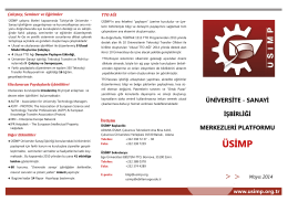 ÜSİMP Broşürü - Üniversite Sanayi İşbirliği Merkezleri Platformu