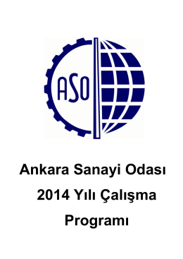 Ankara Sanayi Odası 2014 Yılı Çalışma Programı