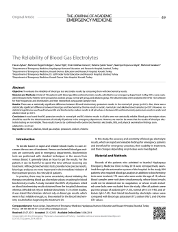 The Reliability of Blood Gas Electrolytes
