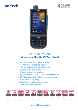 Unitech PA-692 Teknik Özellikler