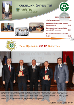 pdf formatında - Çukurova Üniversitesi Haber Merkezi