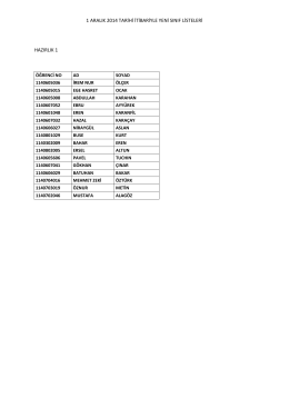 1 aralık 2014 tarihi itibariyle yeni sınıf listeleri hazırlık 1