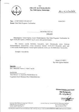 T.c ERGANİ KAYMAKAMLIĞI - Ergani İlçe Milli Eğitim Müdürlüğü