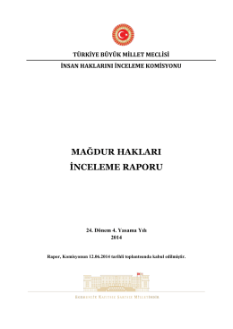 Mağdur Hakları İnceleme Raporu - Türkiye Büyük Millet Meclisi