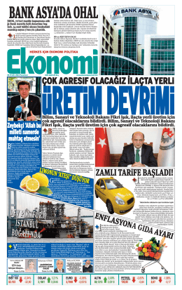 08 eylül 2014 - Ekonomi Gazetesi