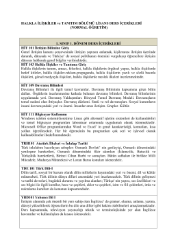 Ders İçerikleri (Normal Öğretim) - Erciyes Üniversitesi İletişim Fakültesi