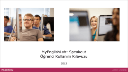 MyEnglishLab: Speakout Öğrenci Kullanım Kılavuzu