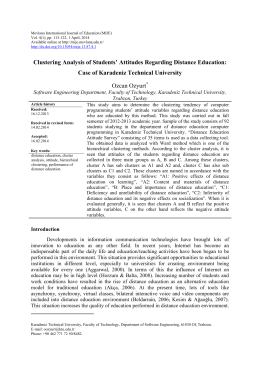 Clustering Analysis of Students - Mevlana International Journal of