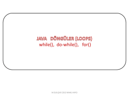 Java Döngüler(loops)