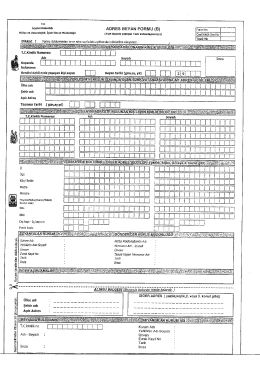 Adres Beyan Formu - Turkish Canadian Society