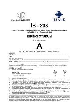 İB - 203 - Anadolu Üniversitesi Sınav Hizmetleri