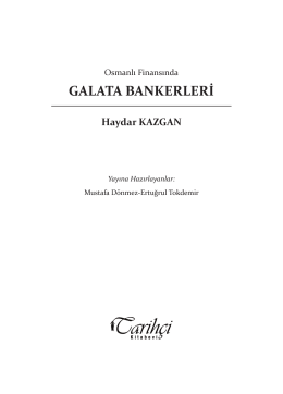 GALATA BANKERLERİ - Tarihçi Kitabevi