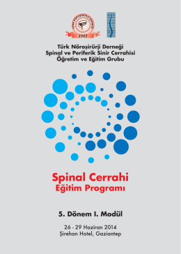 Spinal Cerrahi - Türk Nöroşirurji Derneği Spinal ve Periferik Sinir