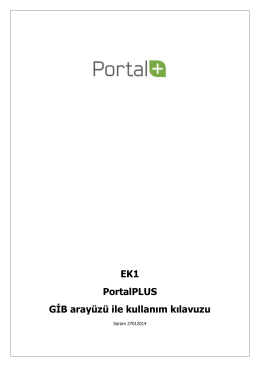 EK1 PortalPLUS GİB arayüzü ile kullanım kılavuzu - E-Fatura