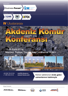 Konferans broşürü - IV Uluslararası Akdeniz Kömür Konferansı, 15