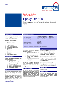 Epoxy UV 100 teknik bilgi