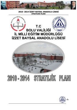 2010-2014 İzzet Baysal Anadolu Lisesi Strateji Planlama Analiz