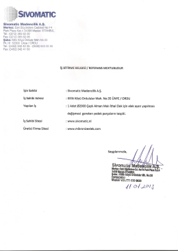 Sivomatic Madencilik A.Ş. / &Uuml;nye / ORDU