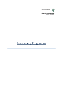 Programm / Programme - HUMBOLDT