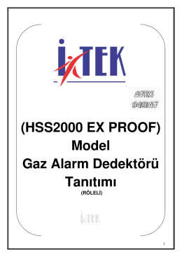 (HSS2000 EX PROOF) Model Gaz Alarm Dedektörü