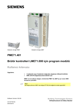 PME71.401 Brülör kontrolleri LME71.000 için program