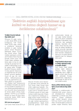 21.08.2014 Kobi Life - Call Center Hotel ve Çağrı Merkezi Sektörü