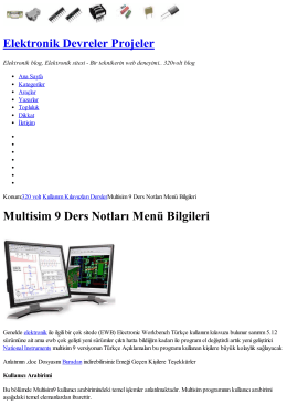 Multisim 9 Ders Notları Menü Bilgileri » Elektronik Sitesi
