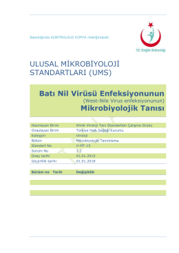 Batı Nil Virusu enfeksiyonu - Türkiye Halk Sağlığı Kurumu