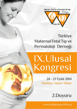 IX.Ulusal Kongresi - Türkiye Maternal Fetal Tıp ve Perinatoloji