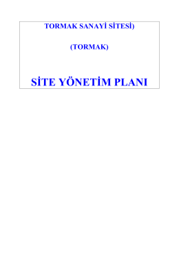 site yönetim planı