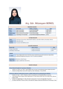 Arş. Gör. Müzeyyen BERKEL - Celal Bayar Üniversitesi