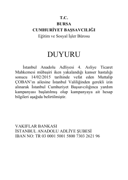 DUYURU - Bursa Adliyesi