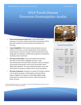 2014 Tercih Dönemi Üniversite Kontenjanları Analizi