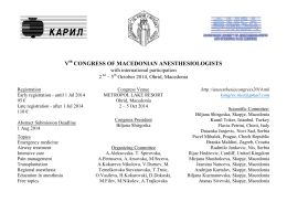 v congress of macedonian anesthesiologists esiologists