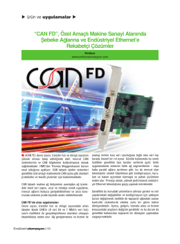 “CAN FD”, Özel Amaçlı Makine Sanayi Alanında